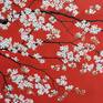 traditional oriental red landscape - imperial Forbidden City Wall - bridge - blossom ( Original )
