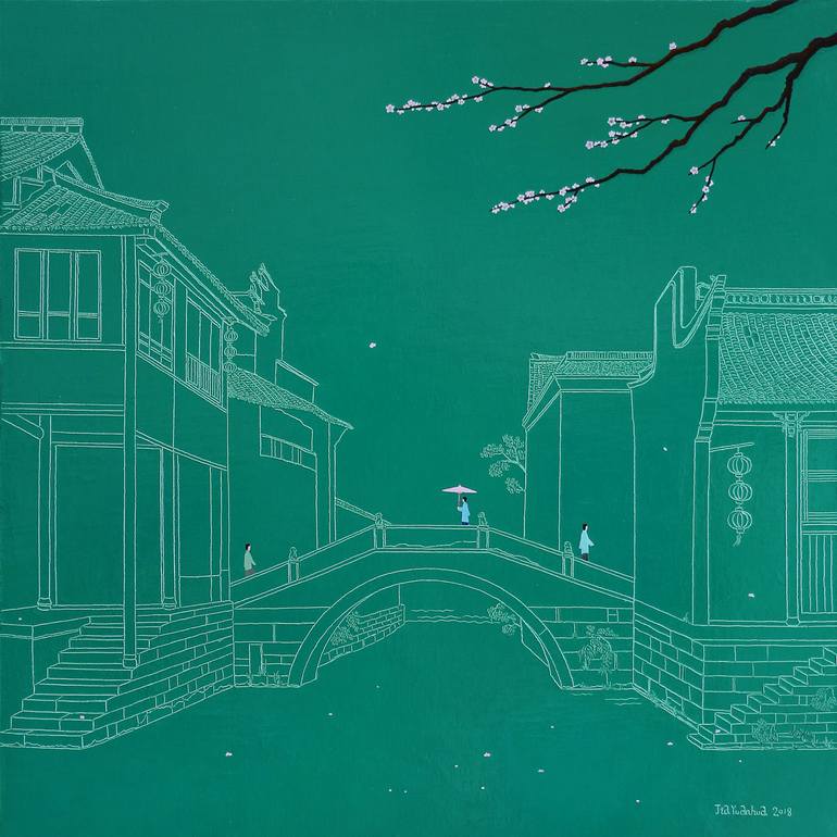 Original Contemporary Landscape Painting by Yuanhua Jia