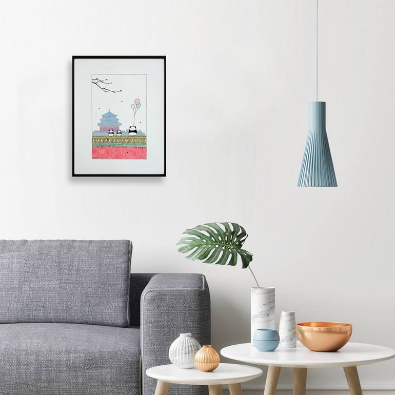 Original Contemporary Architecture Drawing by Yuanhua Jia