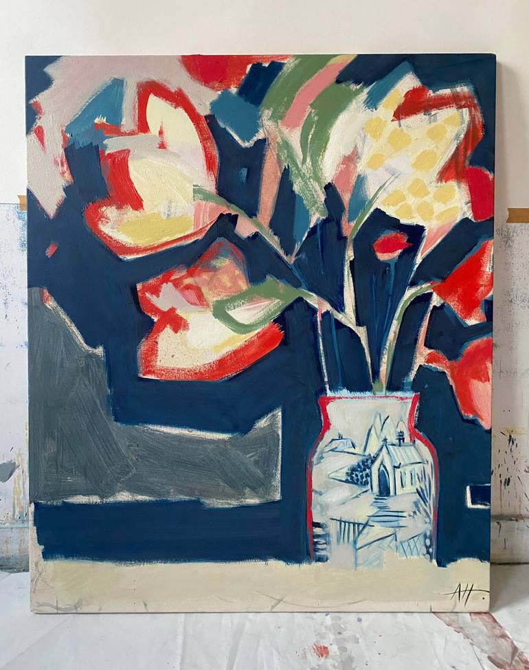 Original Expressionism Floral Painting by Anna Hymas
