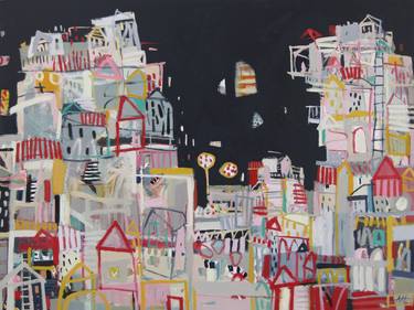 Print of Abstract Cities Paintings by Anna Hymas