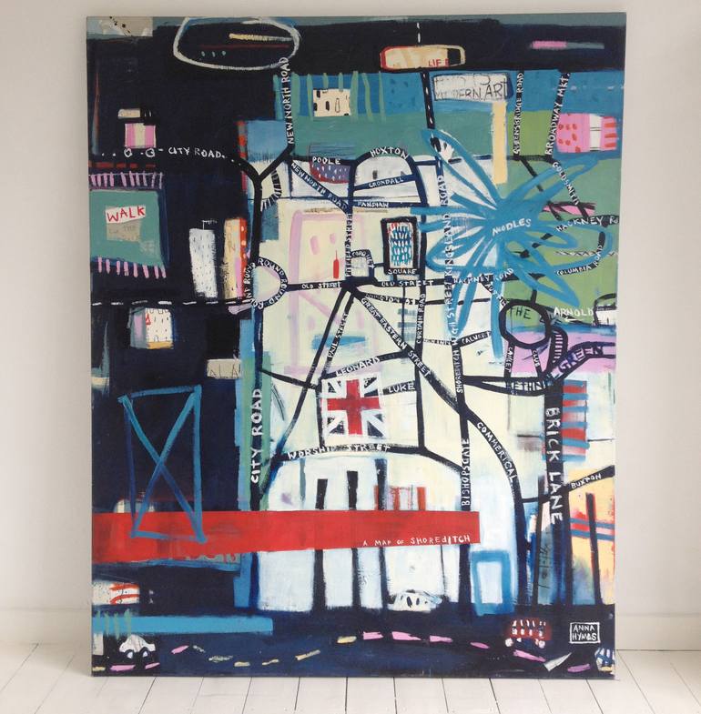 Original Abstract Cities Painting by Anna Hymas