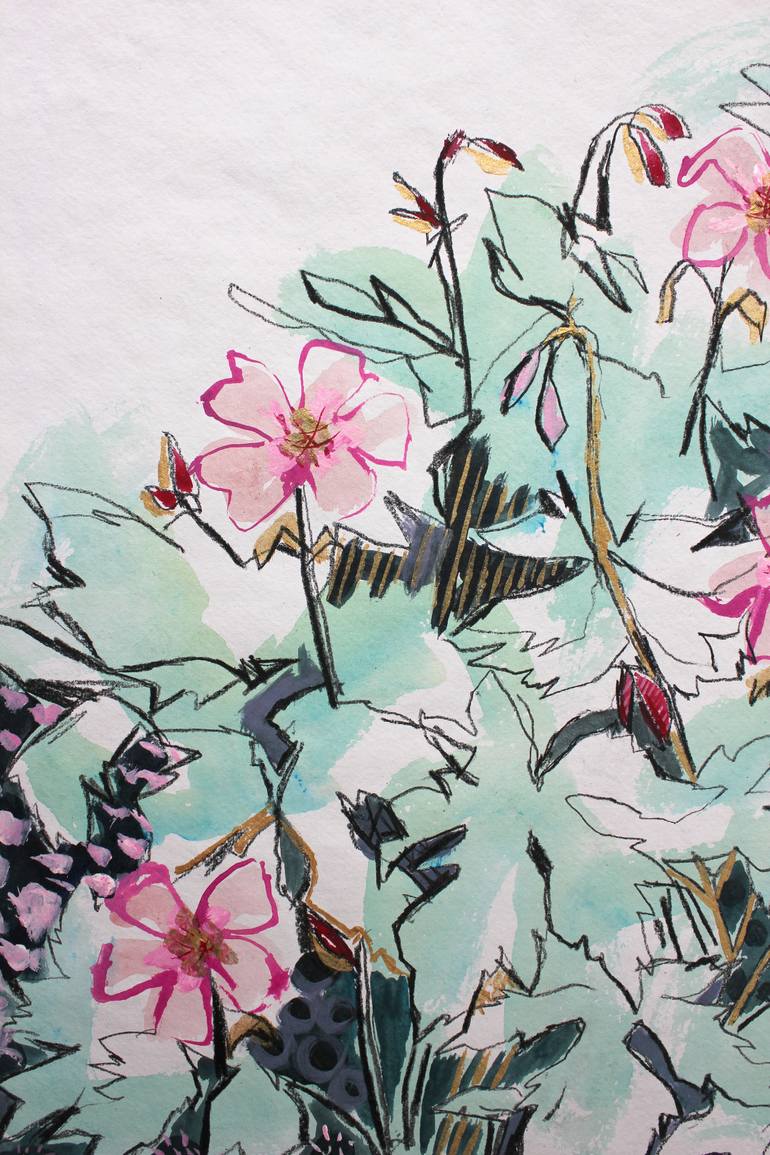 Original Floral Drawing by Anna Hymas