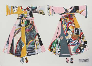 Original Abstract Expressionism Fashion Collage by Anna Hymas