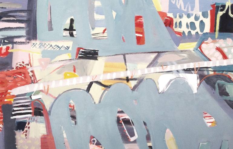 Original Abstract Expressionism Cities Painting by Anna Hymas