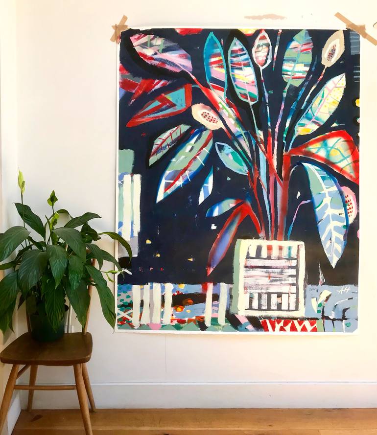 Original Abstract Expressionism Botanic Painting by Anna Hymas
