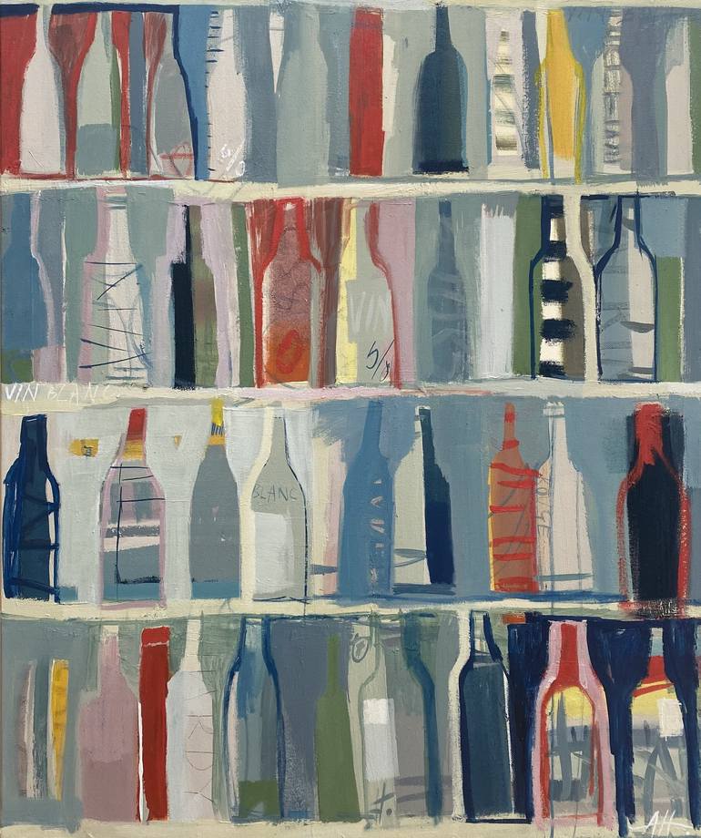 Vin Bottles Painting by Anna Hymas | Saatchi Art