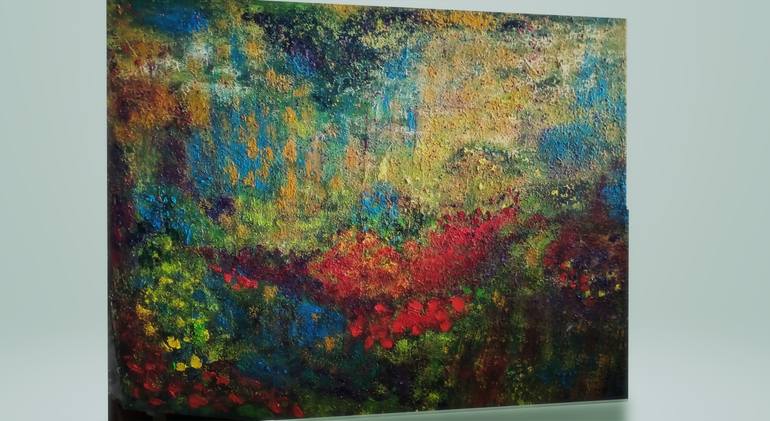 Original Expressionism Garden Painting by Ludwina Van Hyfte