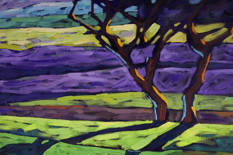 Original Expressionism Landscape Painting by Laima Goda