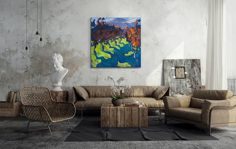 Original Abstract Expressionism Landscape Painting by Laima Goda