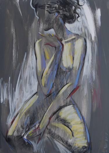 Original Figurative Nude Paintings by Laima Goda