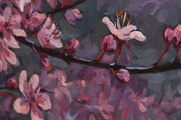 Original Expressionism Floral Painting by Laima Goda