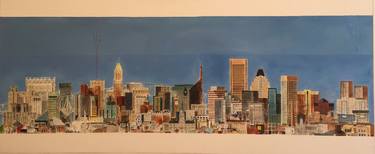 Original Documentary Cities Painting by David Roesner