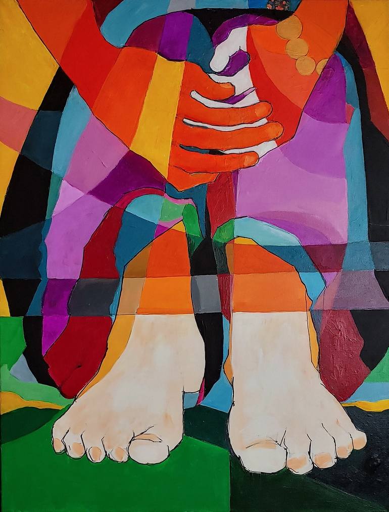 Original Abstract Expressionism People Paintings by Maria Nahlik