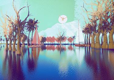 Original Cubism Landscape Digital by Abderrahim El Asraoui
