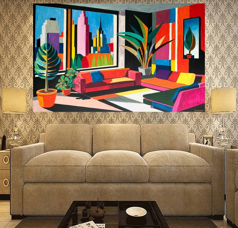 Original Modernism Geometric Painting by Abderrahim El Asraoui