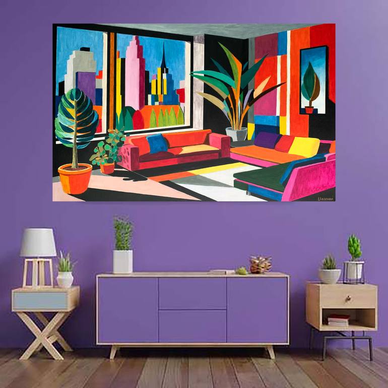 Original Modernism Geometric Painting by Abderrahim El Asraoui