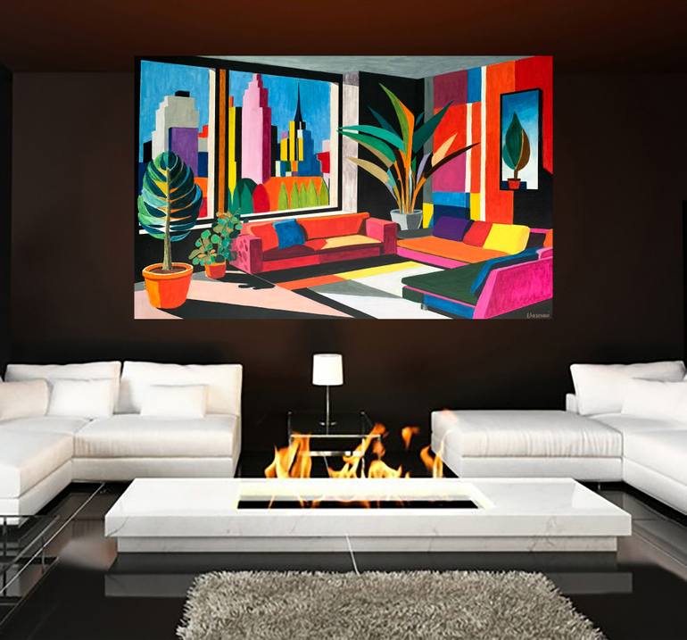 Original Modernism Geometric Painting by Abderrahim El Asraoui