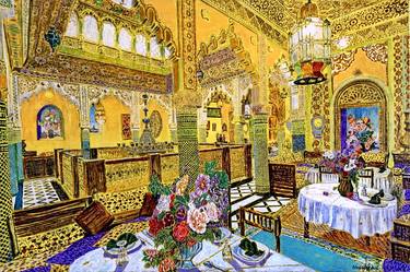 Original Cubism Interiors Paintings by Abderrahim El Asraoui