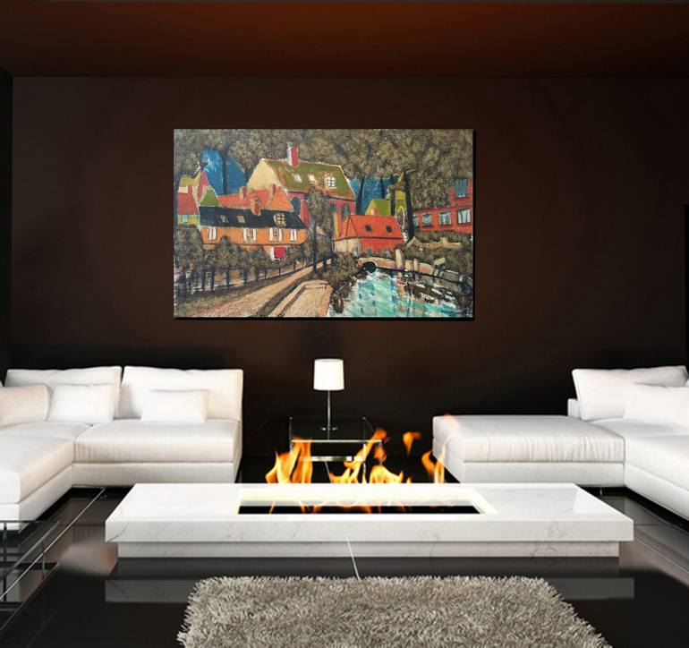 Original Impressionism Landscape Painting by Abderrahim El Asraoui