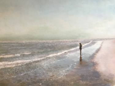 Original Impressionism Seascape Painting by Anna Barnes-Haslam