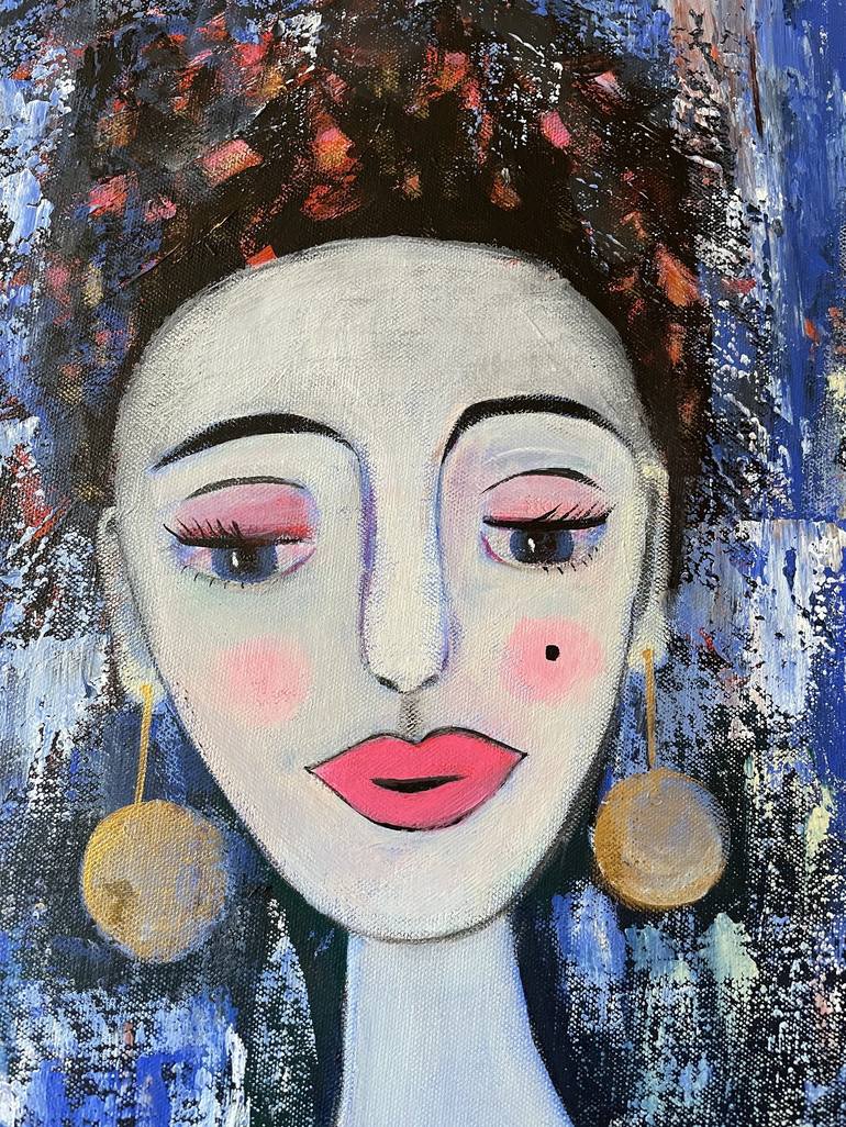 Original Abstract Portrait Painting by Rosie Cunningham