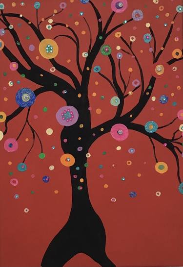 Original Pop Art Tree Paintings by Rosie Cunningham