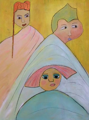 Original Figurative Family Paintings by Rosie Cunningham