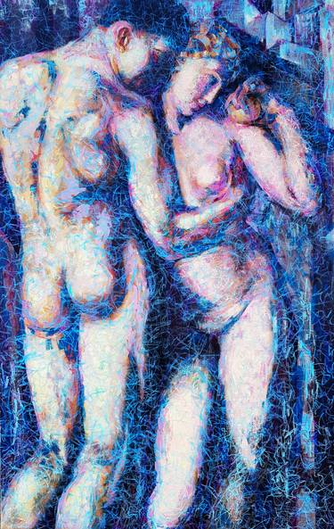 Original Art Deco Nude Paintings by Hugo Pondz