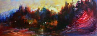 Saatchi Art Artist Mykola Kocherzhuk; Paintings, “"Evening horizon" 50x120cm” #art