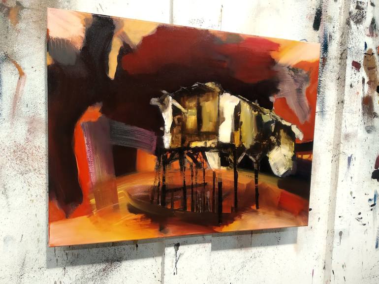 Original Abstract Expressionism Architecture Painting by Jarik Jongman