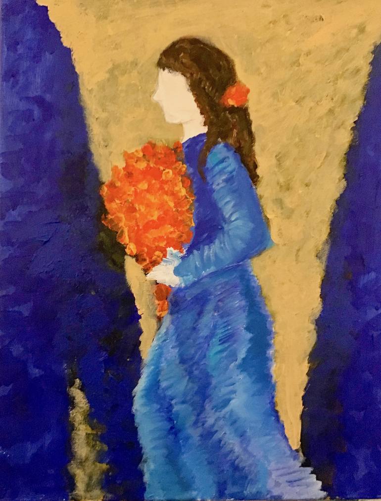 Flower Girl Painting by Dorian Devins | Saatchi Art