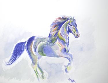 Print of Impressionism Horse Paintings by Clare Abbott