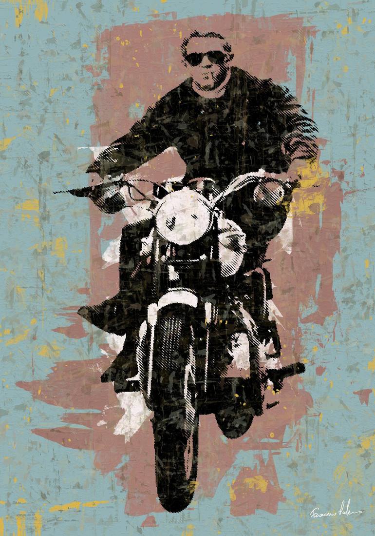 steve mcqueen motorcycle wallpaper