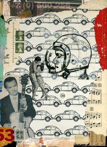 Original Pop Art Car Collage by James Faulkner