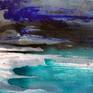close up of blue art painting