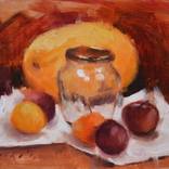 Still life with glass jar by Meliha Trako