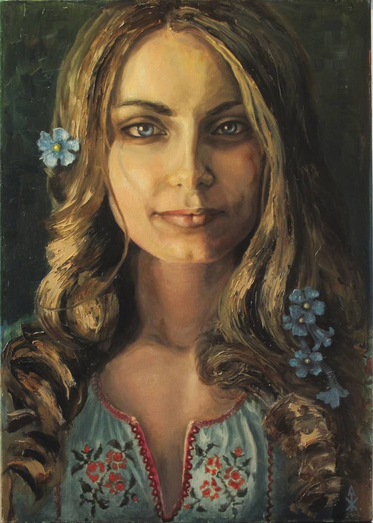 Portrait of a Ukrainian girl. Painting by Alexandr Zhuravliov Saatchi Art