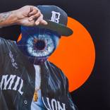 Man with a Cap  with Orange Circle by Silvio Severino