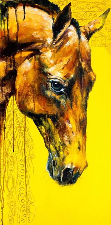 Original Figurative Horse Paintings by Anna Ravliuc