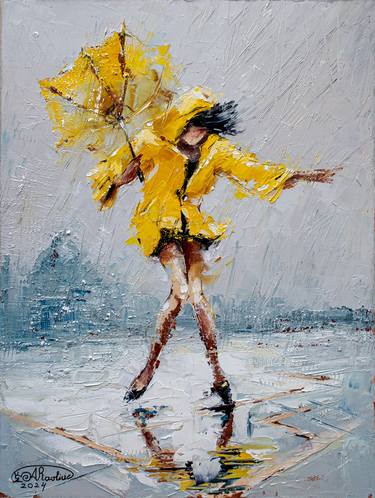 Original Impressionism Cities Painting by Anna Ravliuc