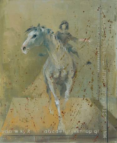 Original Abstract Expressionism Horse Paintings by Anna Ravliuc