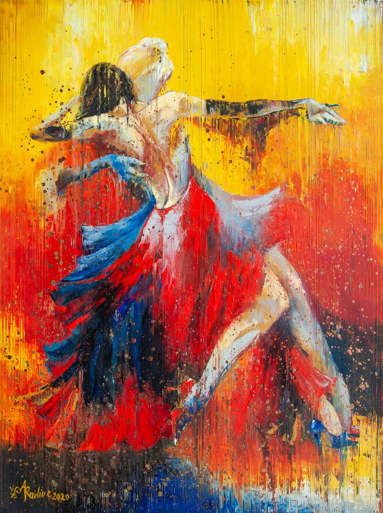 Tango Erotique Painting by Anna Ravliuc-Bloomfield | Saatchi Art