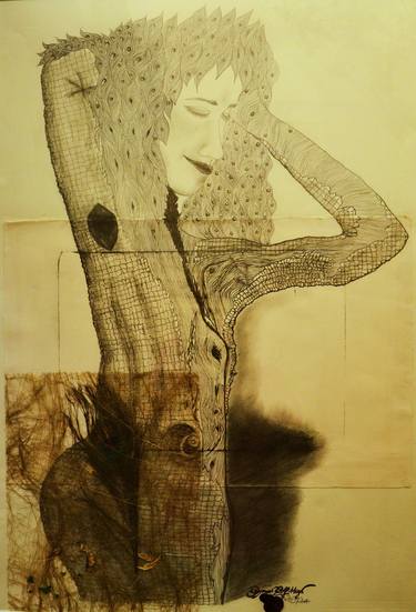 Saatchi Art Artist Atosha DAGmar Monica Wolf-Heger; Drawings, “My body is a tree - Reminscence to Ovid´s metamorphosis” #art