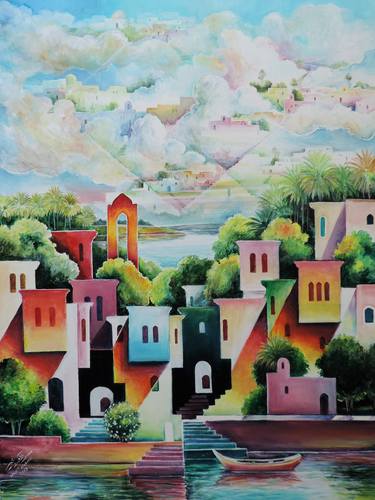 Original Architecture Paintings by Munir Alubaidi