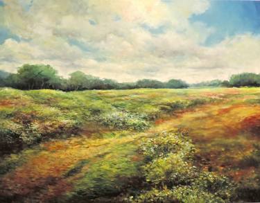 Print of Realism Landscape Paintings by Munir Alubaidi