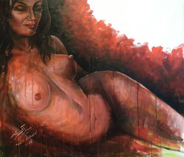 Original Figurative Nude Paintings by Munir Alubaidi