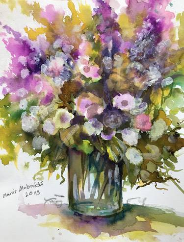 Original Realism Floral Paintings by Munir Alubaidi