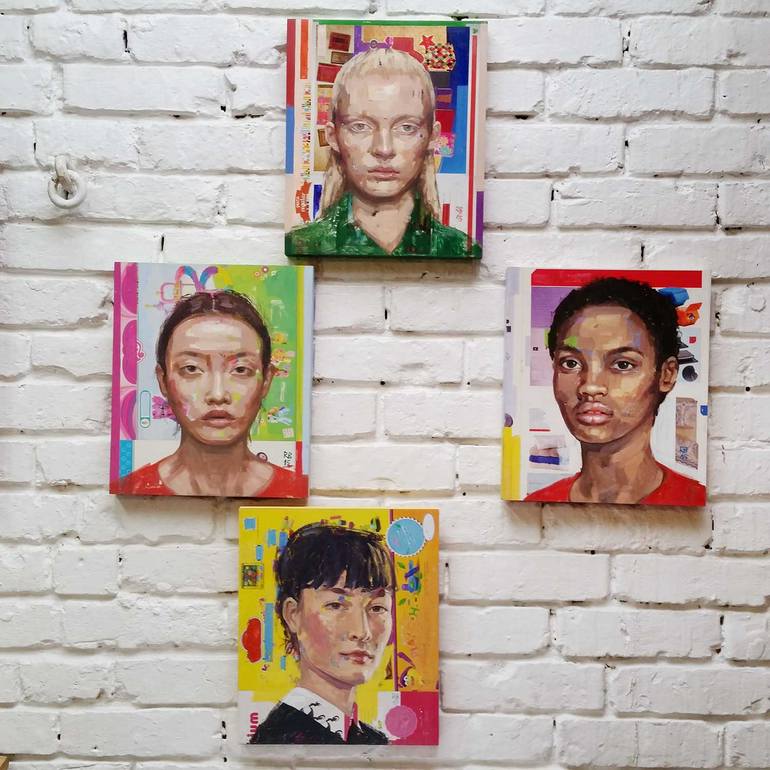 Original Expressionism Women Painting by Rossina Bossio