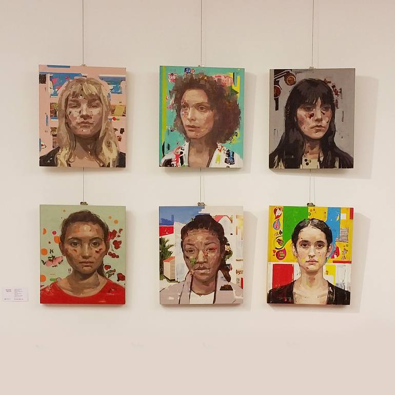 Original Expressionism People Painting by Rossina Bossio